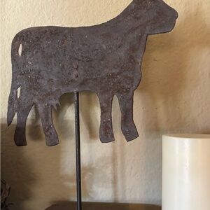 Vintage Rusty Rustic Metal Cow Silhouette Decor